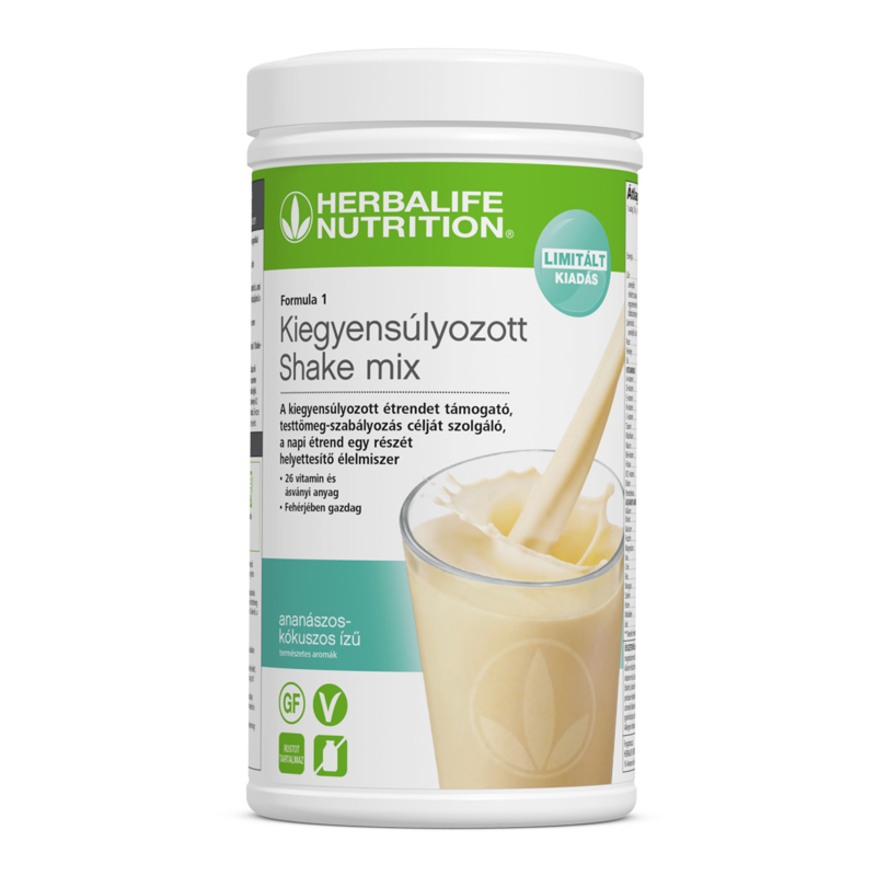 Herbalife® Formula 1 Kiegyensúlyozott shake mix 550 g ananászos-kókuszos